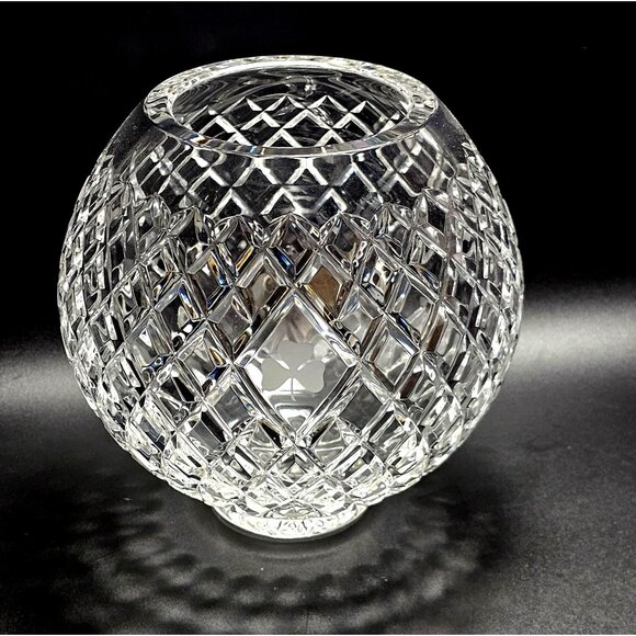 Galway Leah Crystal Rose Bowl Vase 6" Ireland Shamrock Lead Crystal handcut glas - Picture 4 of 13